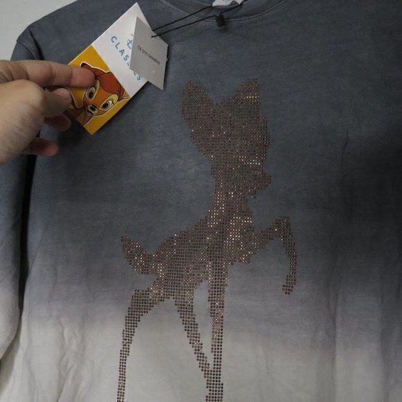 Zara Disney Tie Dye‎ Rhinestone Bambi T-Shirt sz 11-12 - Picture 6 of 9
